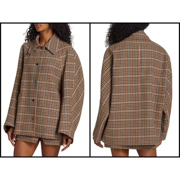 💕ALC💕 Lincoln Oversized Plaid Check Wool-Blend Coat ~ XL NWT - Picture 10 of 16